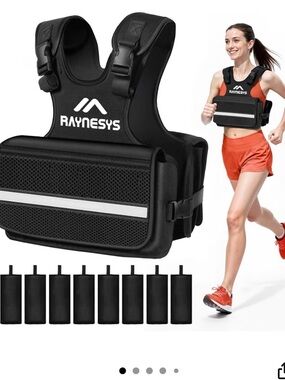 Black Weighted Vest Running Pack with Removable Weights